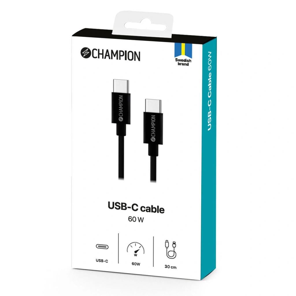 USB-C Kabel 30cm Svart