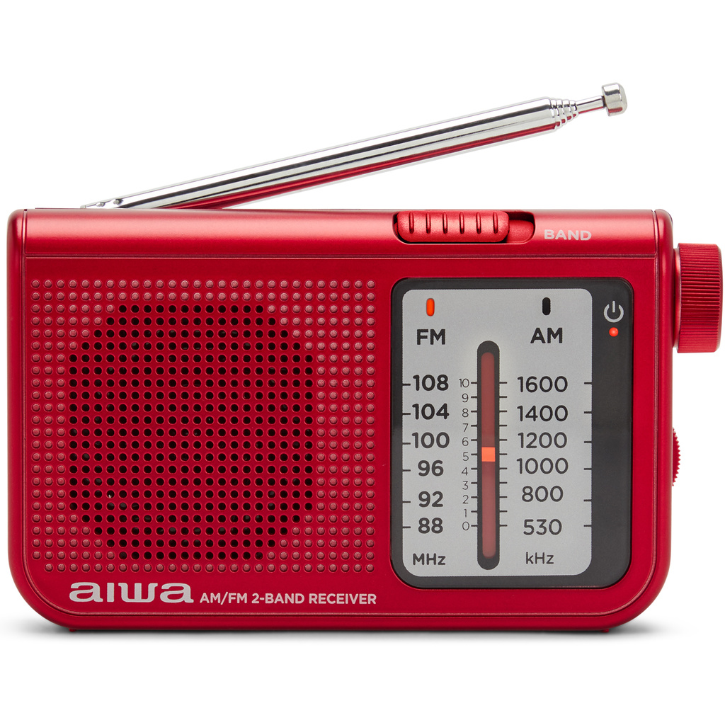 Pocket-radio med FM/AM Röd