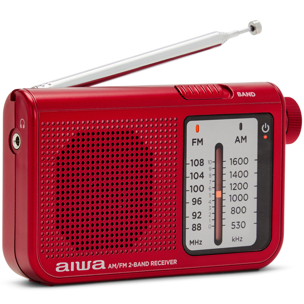 Pocket-radio med FM/AM Röd