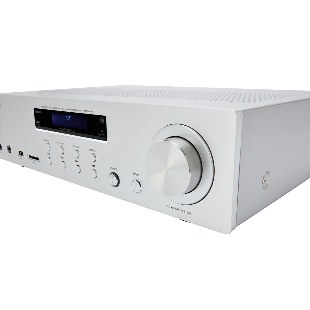 Förstärkare med Bluetooth 2 x 60 Watt RMS Silver