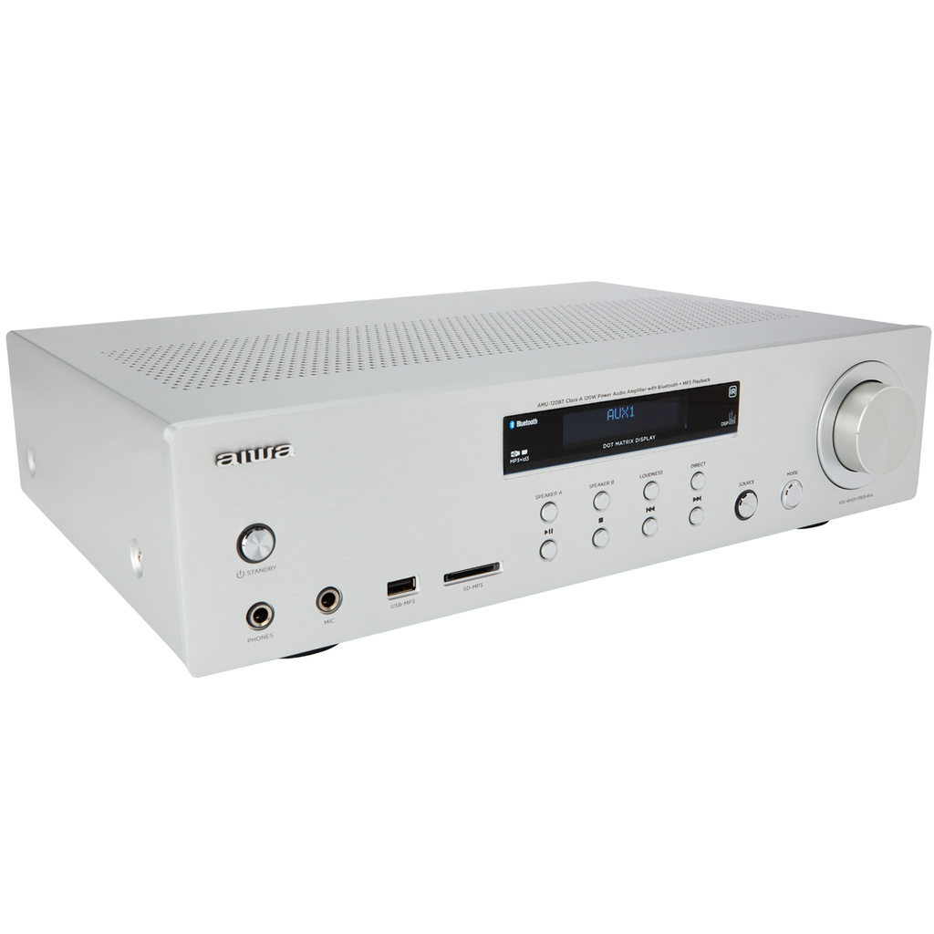 Förstärkare med Bluetooth 2 x 60 Watt RMS Silver