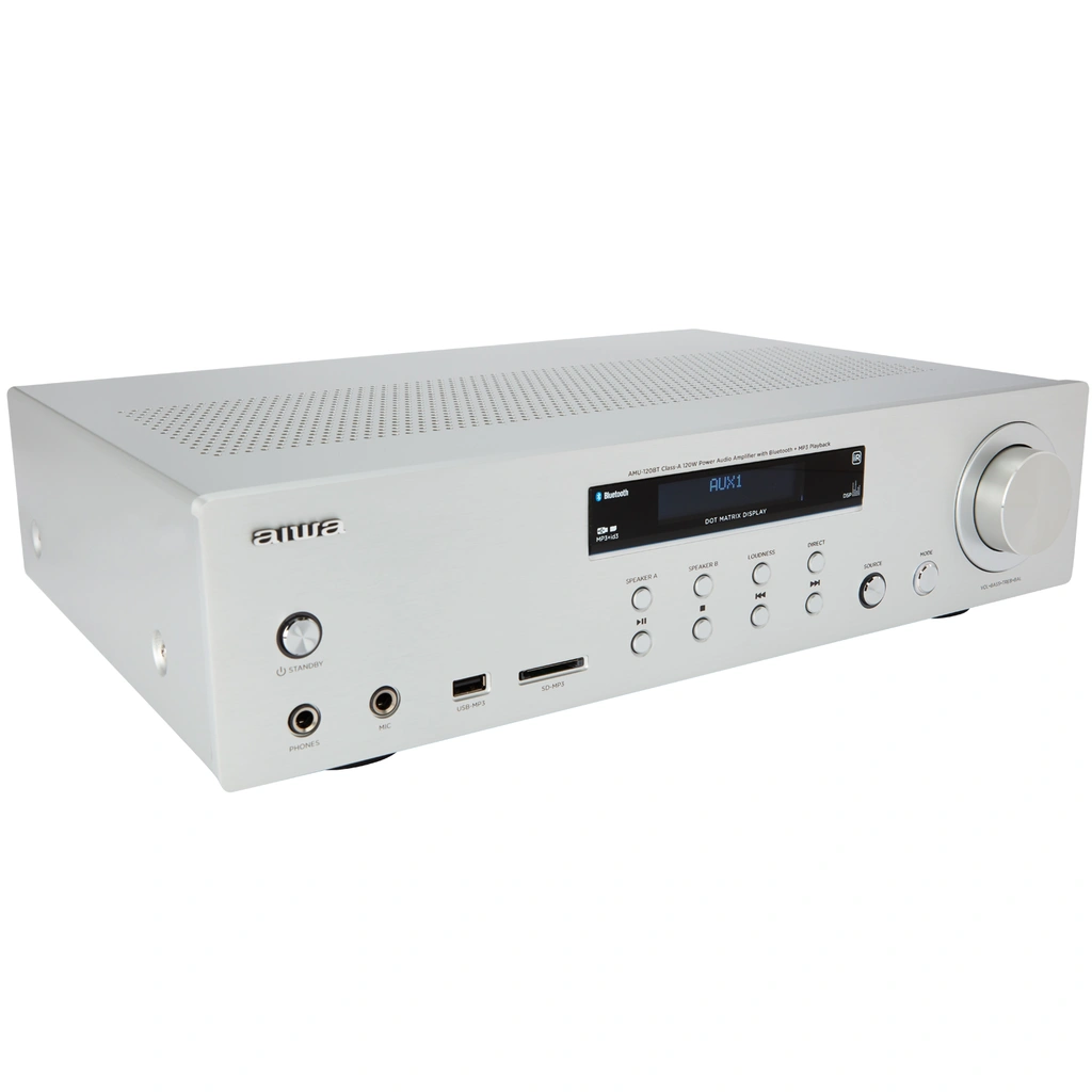 Förstärkare med Bluetooth 2 x 60 Watt RMS Silver