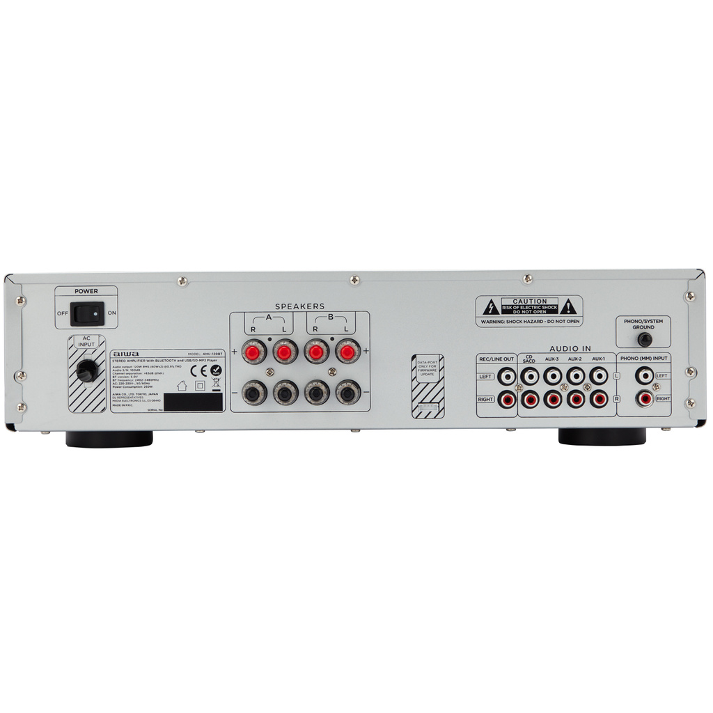 Förstärkare med Bluetooth 2 x 60 Watt RMS Silver