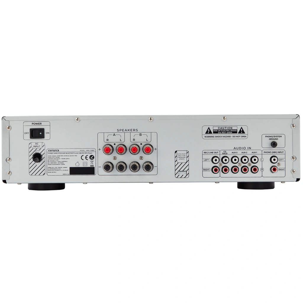 Förstärkare med Bluetooth 2 x 60 Watt RMS Silver