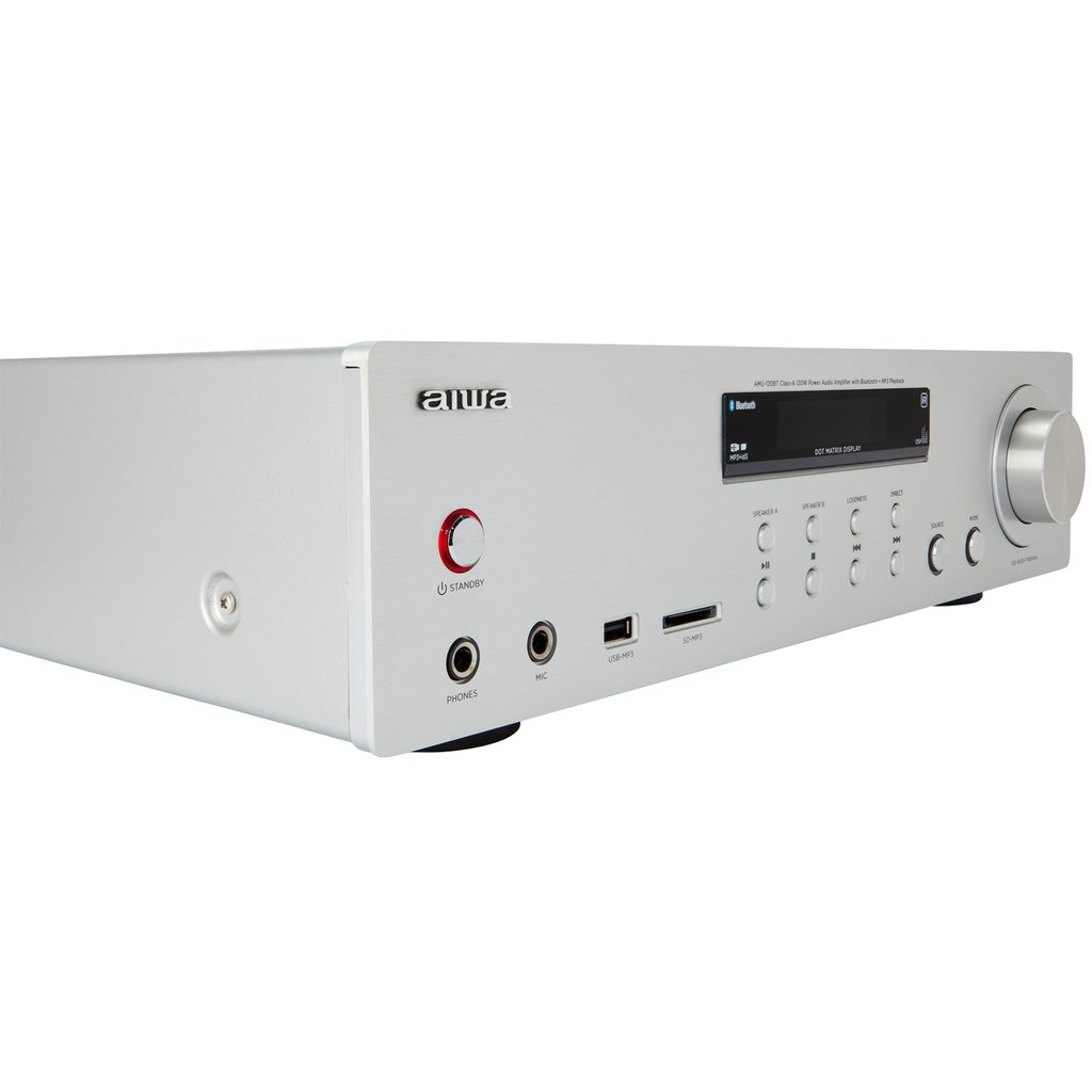 Förstärkare med Bluetooth 2 x 60 Watt RMS Silver