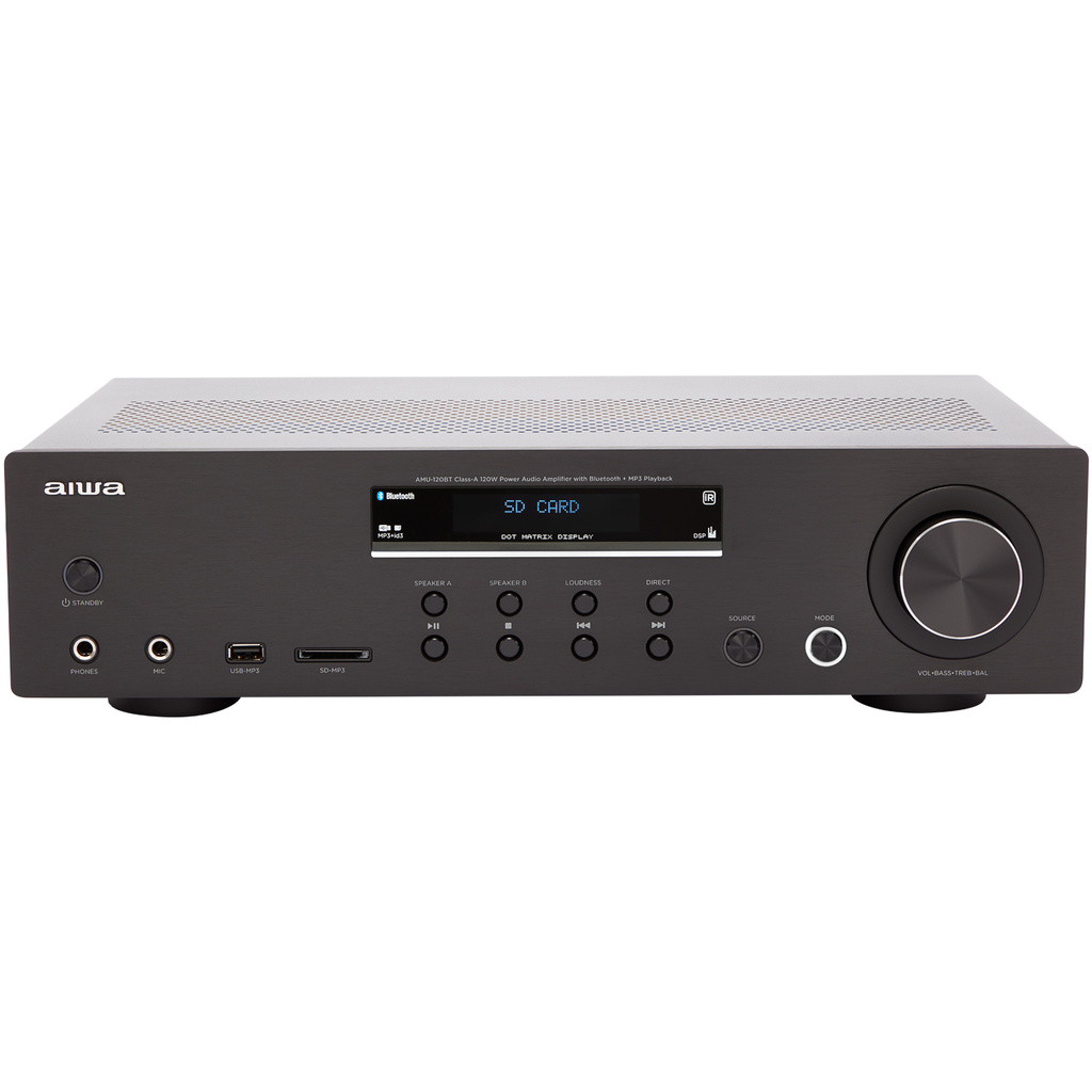 Förstärkare med Bluetooth 2 x 60 Watt RMS Svart