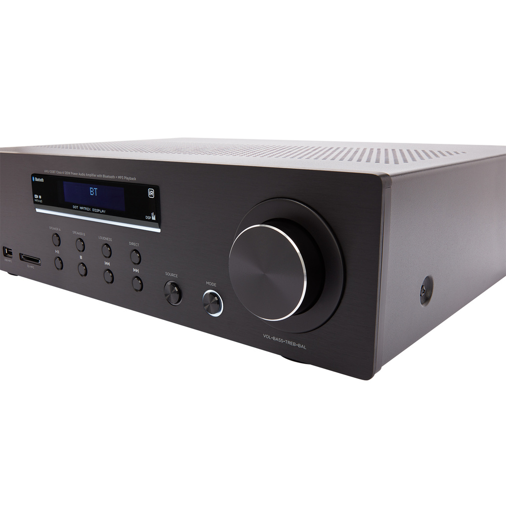 Förstärkare med Bluetooth 2 x 60 Watt RMS Svart