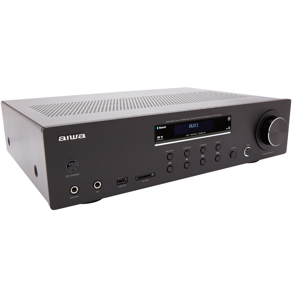 Förstärkare med Bluetooth 2 x 60 Watt RMS Svart