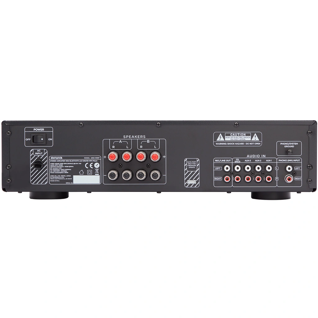 Förstärkare med Bluetooth 2 x 60 Watt RMS Svart