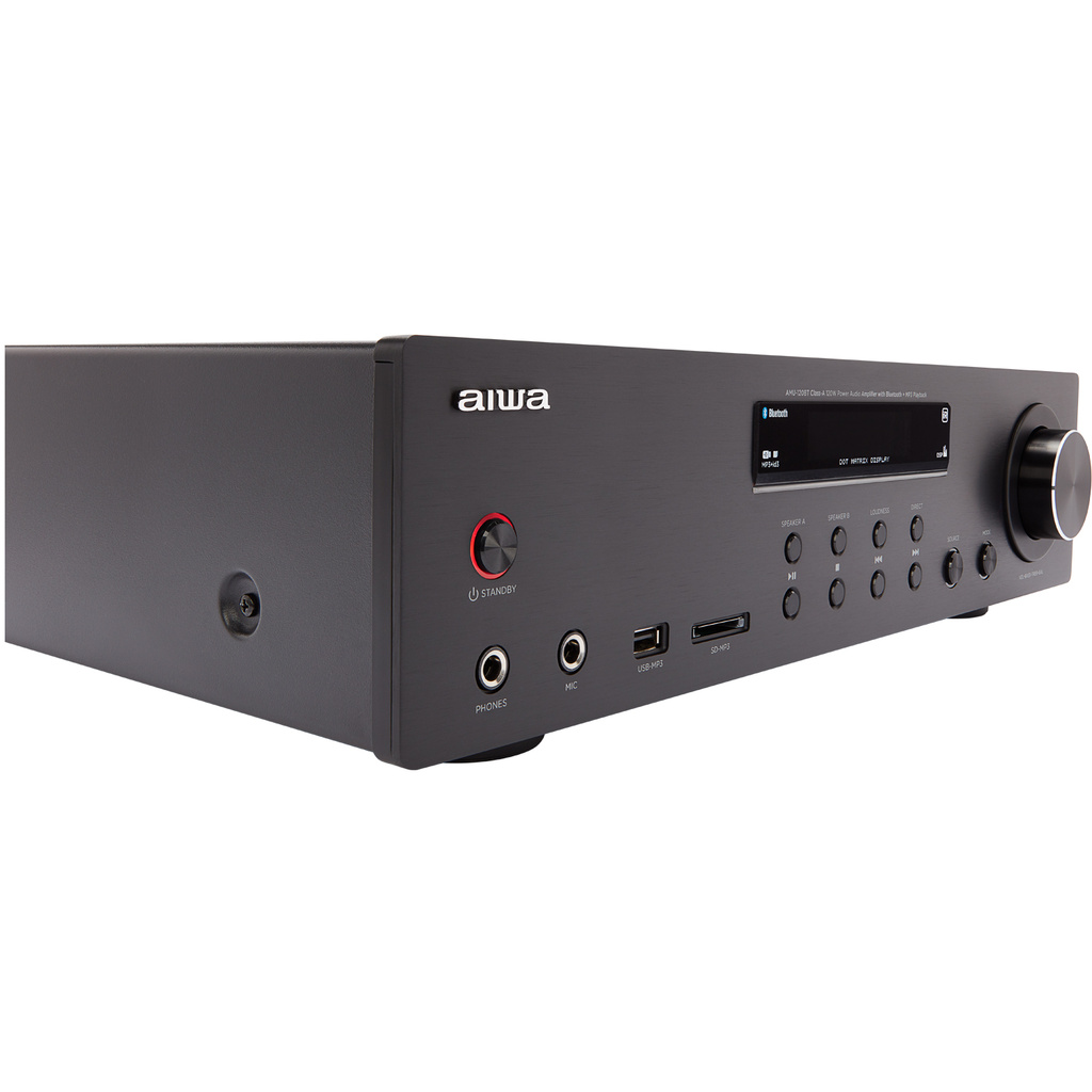Förstärkare med Bluetooth 2 x 60 Watt RMS Svart