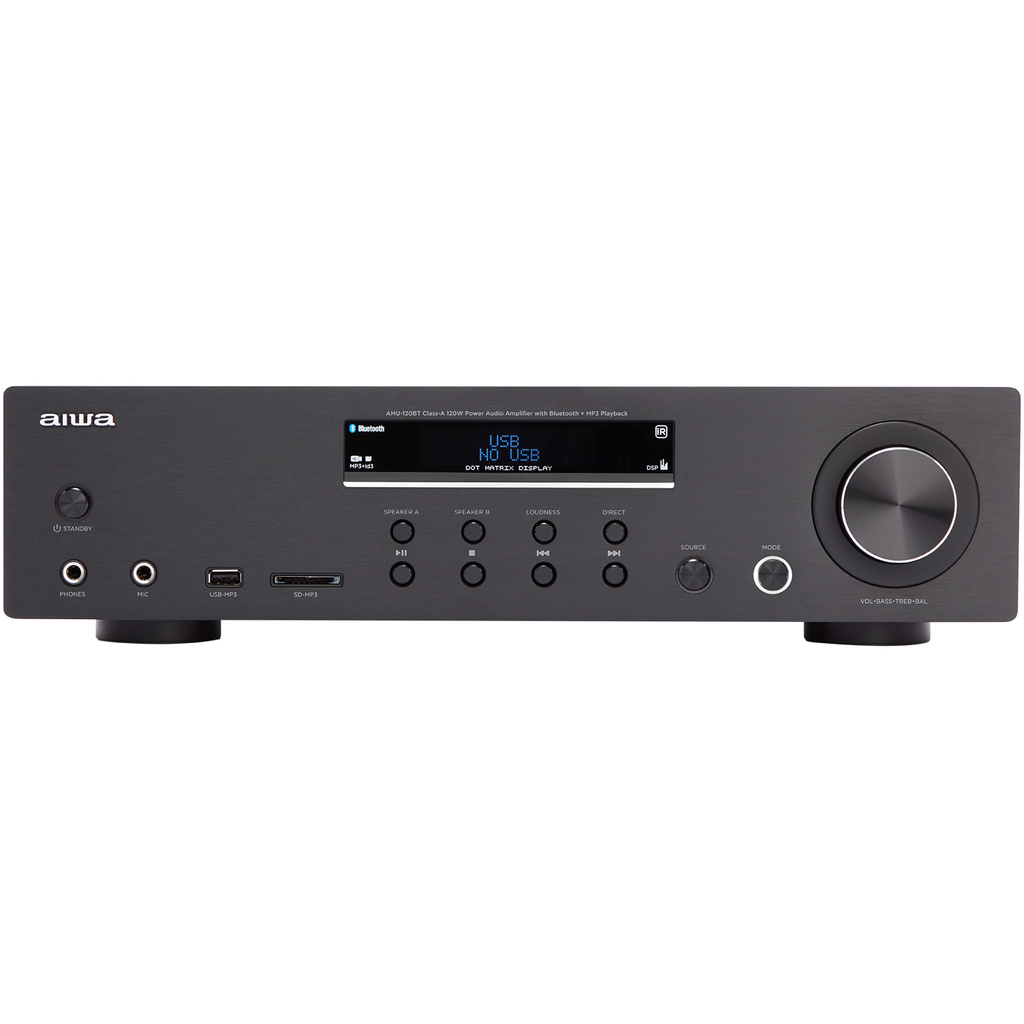 Förstärkare med Bluetooth 2 x 60 Watt RMS Svart