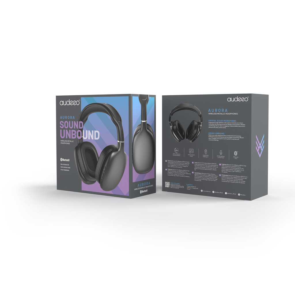 Hörlurar Over-Ear Aurora Svart