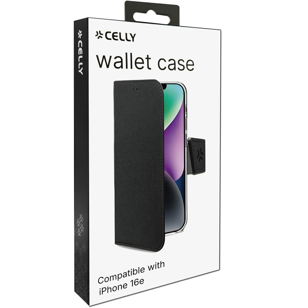 Wally Wallet Case iPhone 16e Svart