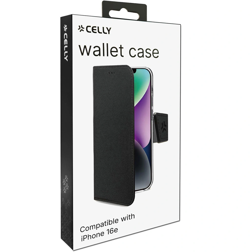 Wally Wallet Case iPhone 17e / 16e Svart