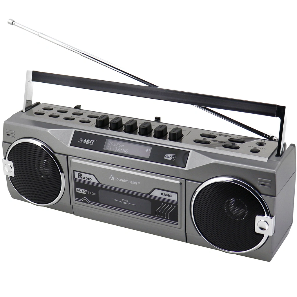 Boombox Radio FM DAB+ Bluetooth Stereo SRR80TI Silver