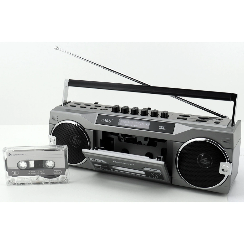 Boombox Radio FM DAB+ Bluetooth Stereo SRR80TI Silver