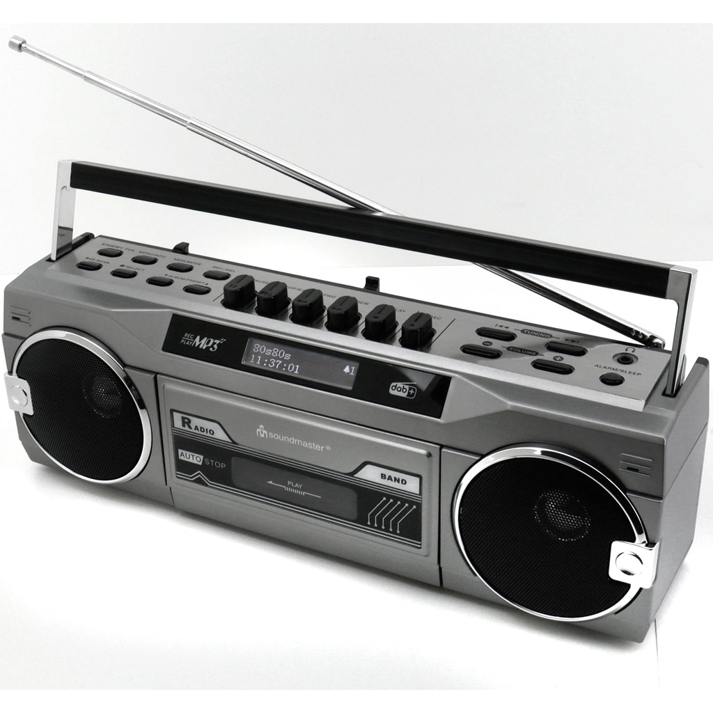Boombox Radio FM DAB+ Bluetooth Stereo SRR80TI Silver
