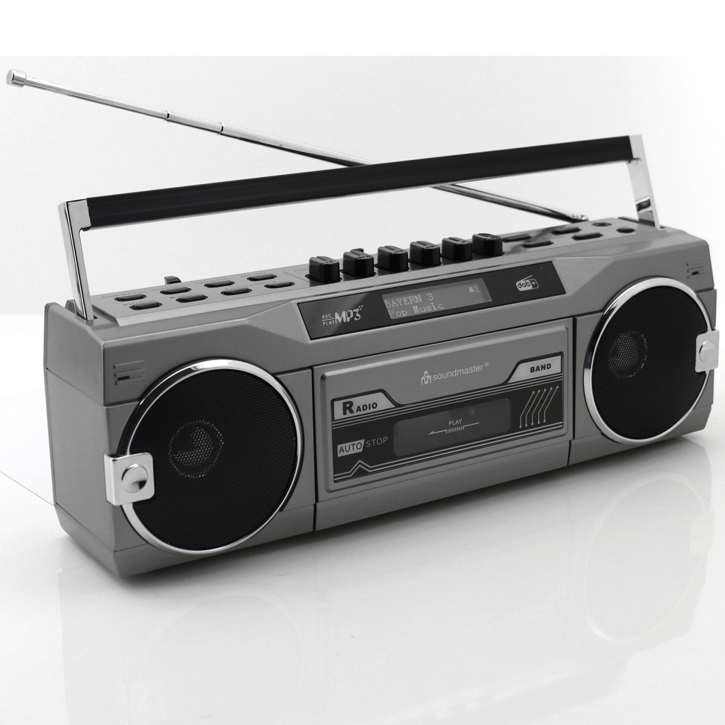 Boombox Radio FM DAB+ Bluetooth Stereo SRR80TI Silver