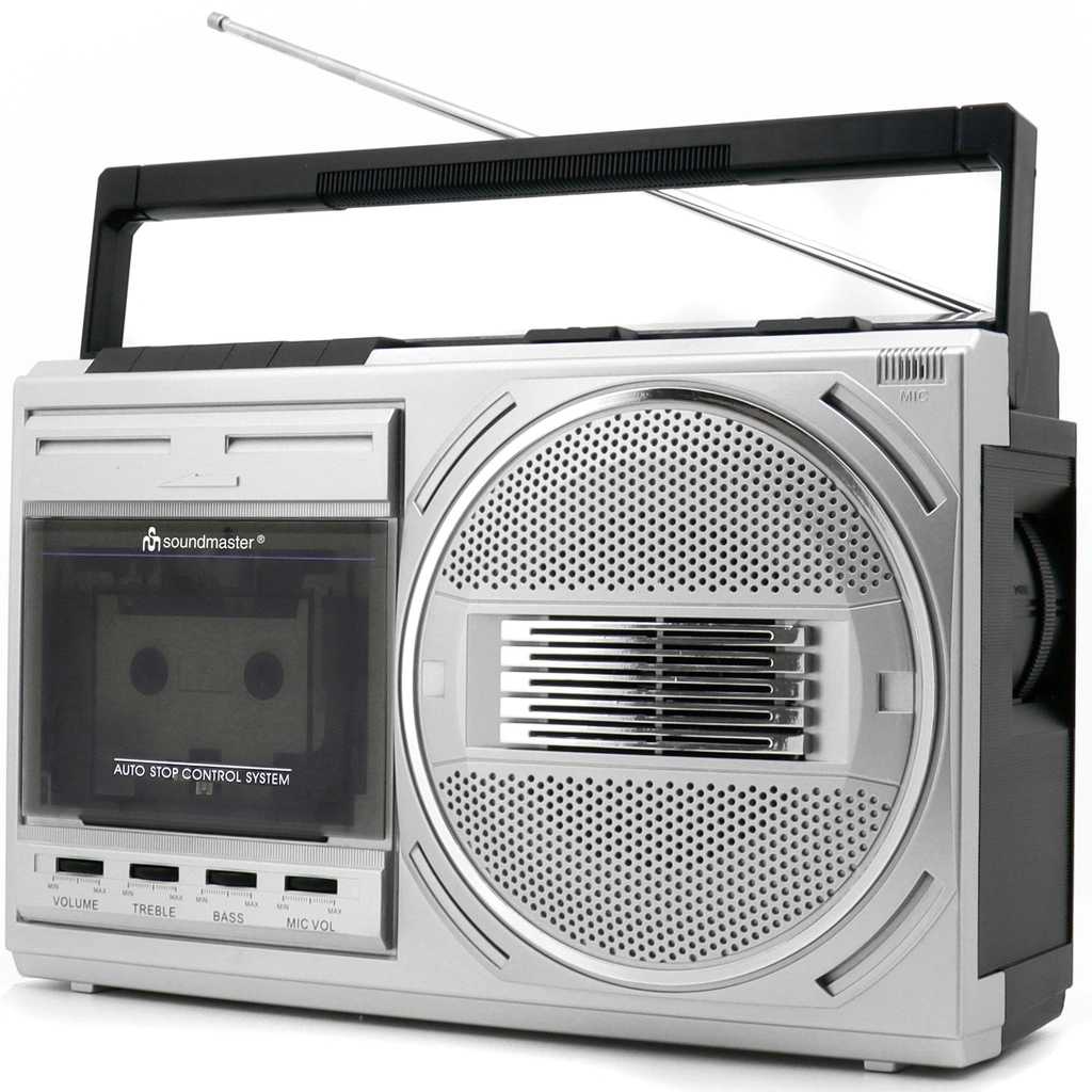 Boombox Kassett Radio FM Mono Bluetooth RR20SI Silver