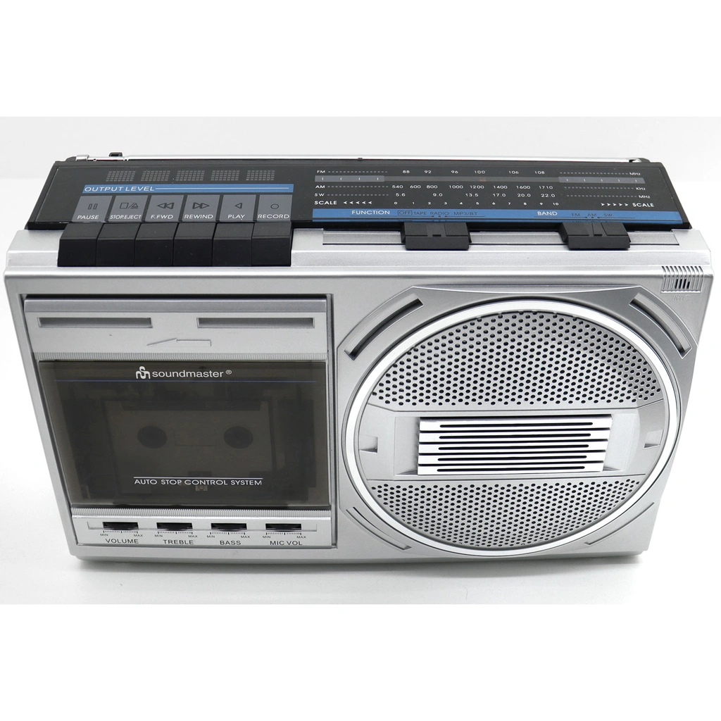 Boombox Kassett Radio FM Mono Bluetooth RR20SI Silver