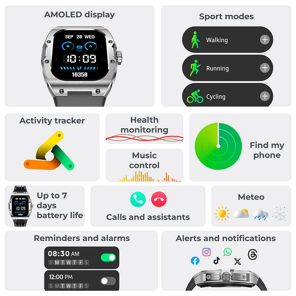 Smartklocka Hero AMOLED - Svart