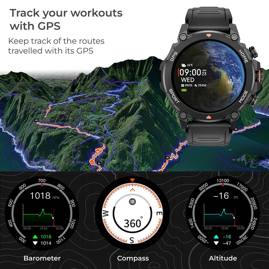 Smartklocka Explorer GPS - Svart