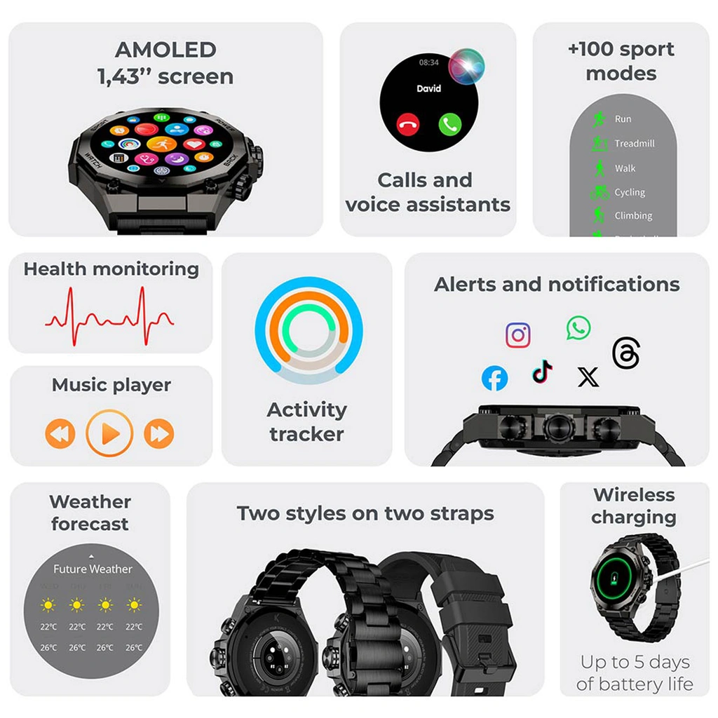 Smartklocka Titanium - Svart