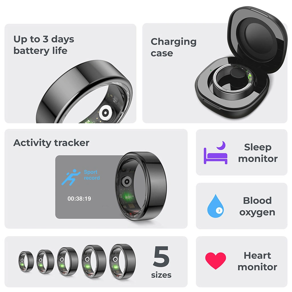 Smart Ring Saturn Svart - XXS