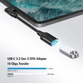 USB-C to USB-A OTG cable Angled 15W 0.15m Black