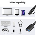 USB-C to USB-A OTG cable Angled 15W 0.15m Black