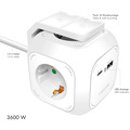 Power Cube Multi-grenuttag + USB-A/USB-C PD 20W