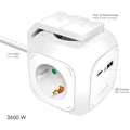 Power Cube Multi-grenuttag + USB-A/USB-C PD 20W