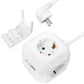 Power Cube Multi-grenuttag + USB-A/USB-C PD 20W