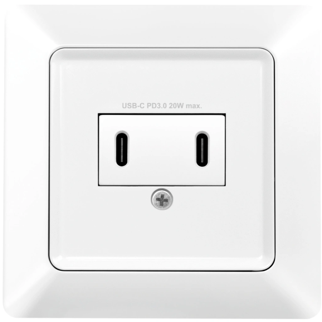 Vägguttag med 2xUSB-C PD 25W