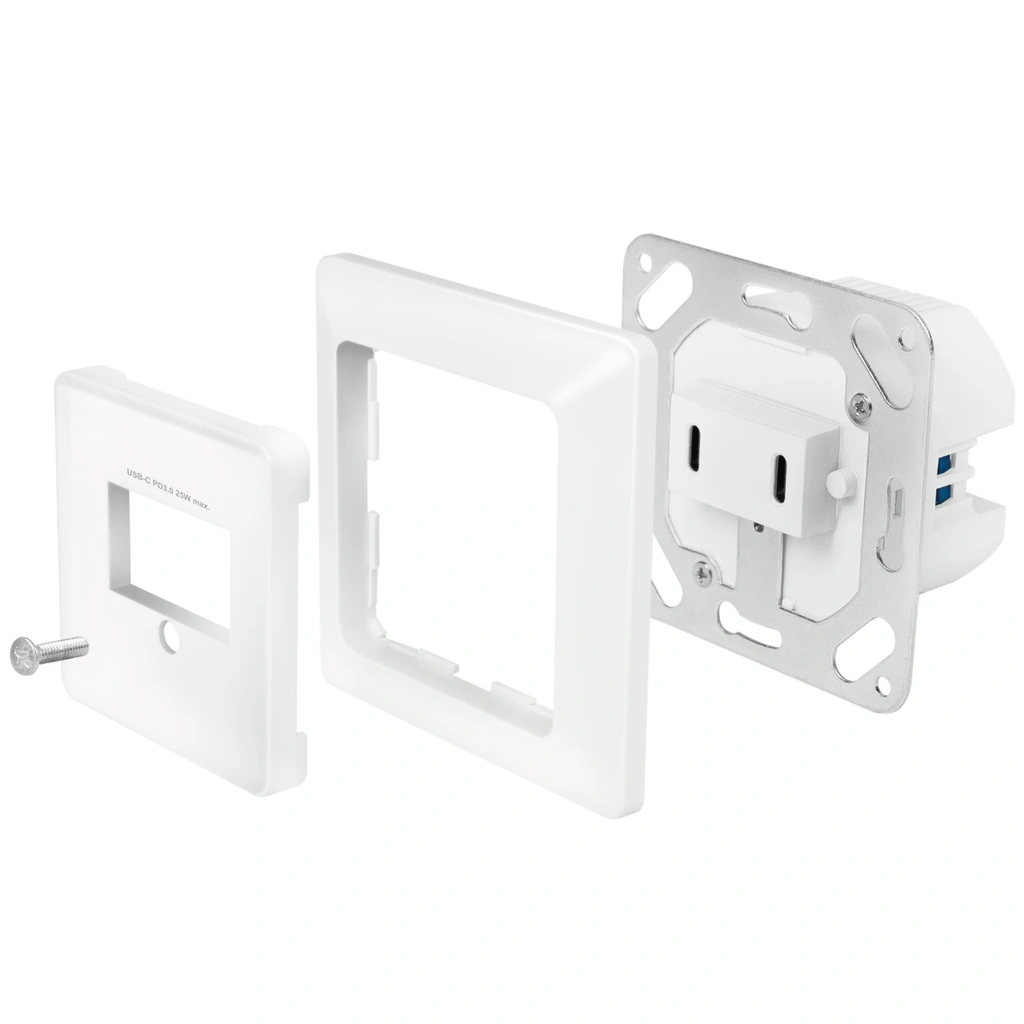 Vägguttag med 2xUSB-C PD 25W