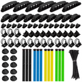 8-Piece Cable Management Set 128 Pieces Assorted Colours