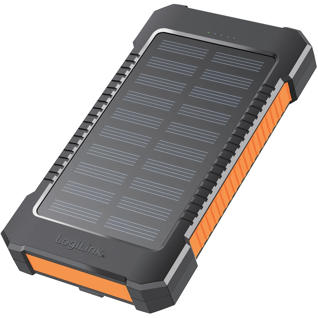 PowerBank 6.000 mAh 10W Solcell Svart/Orange