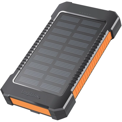 PowerBank 6.000 mAh 10W Solcell Svart/Orange