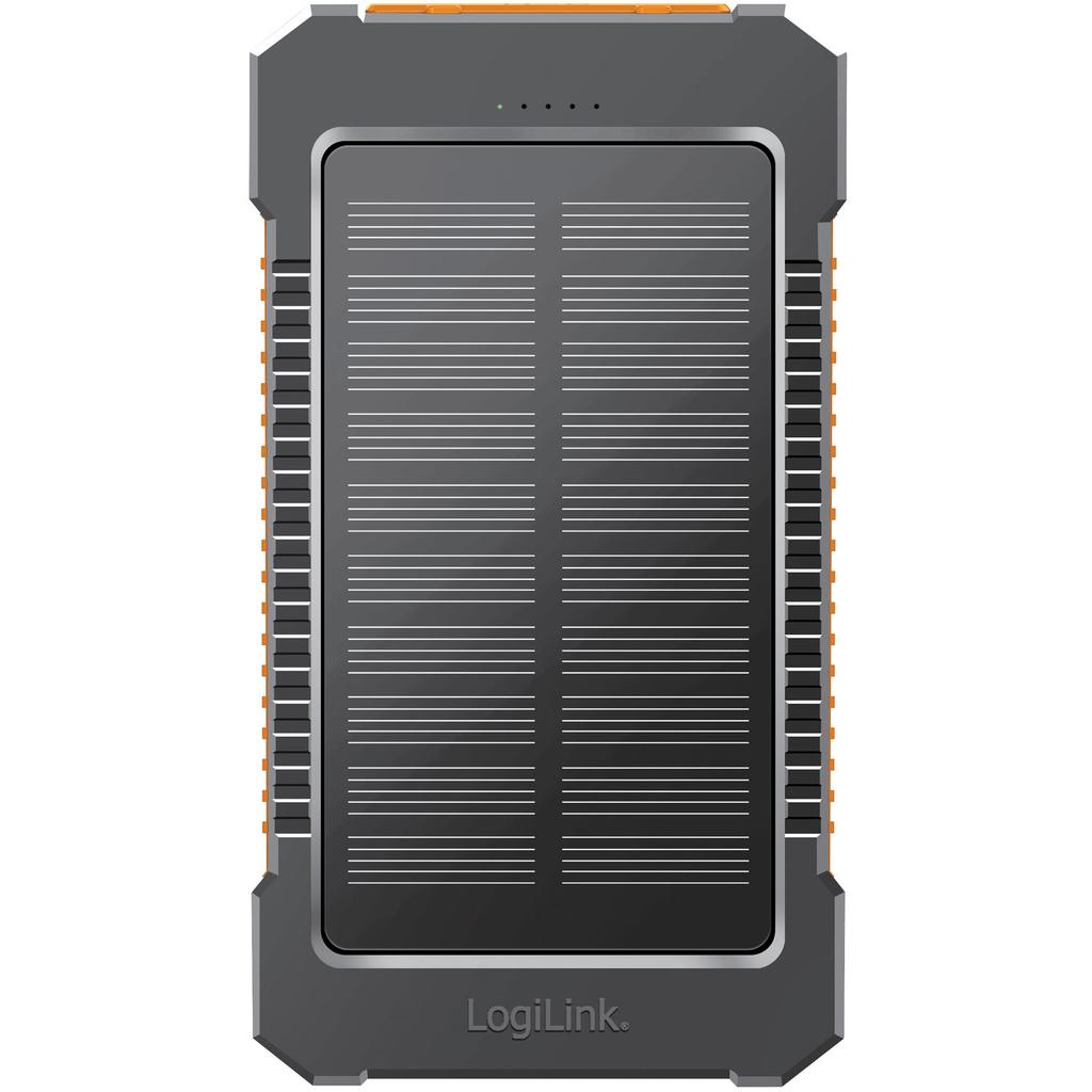 PowerBank 6.000 mAh 10W Solcell Svart/Orange