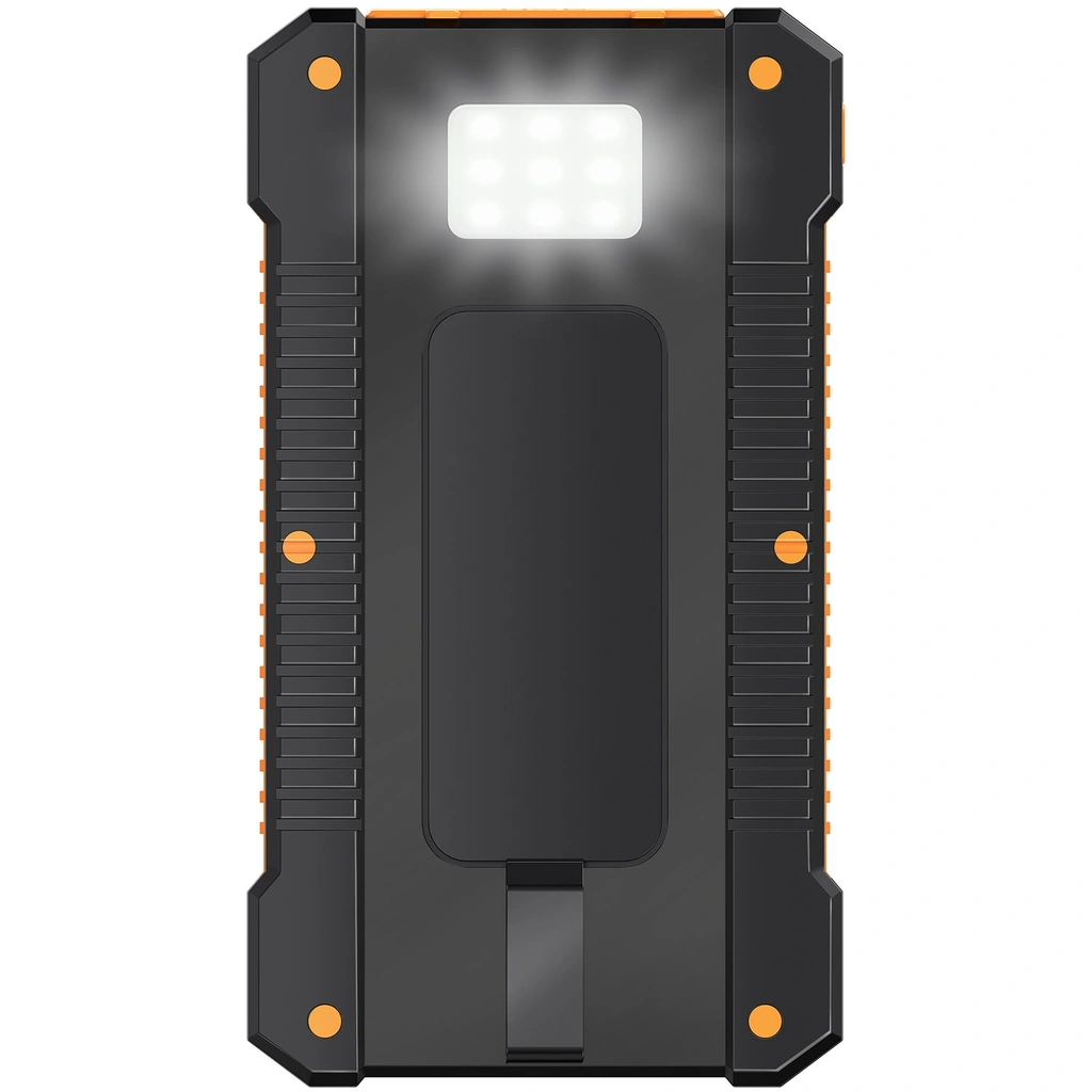 PowerBank 6.000 mAh 10W Solcell Svart/Orange