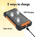 PowerBank 6.000 mAh 10W Solcell Svart/Orange