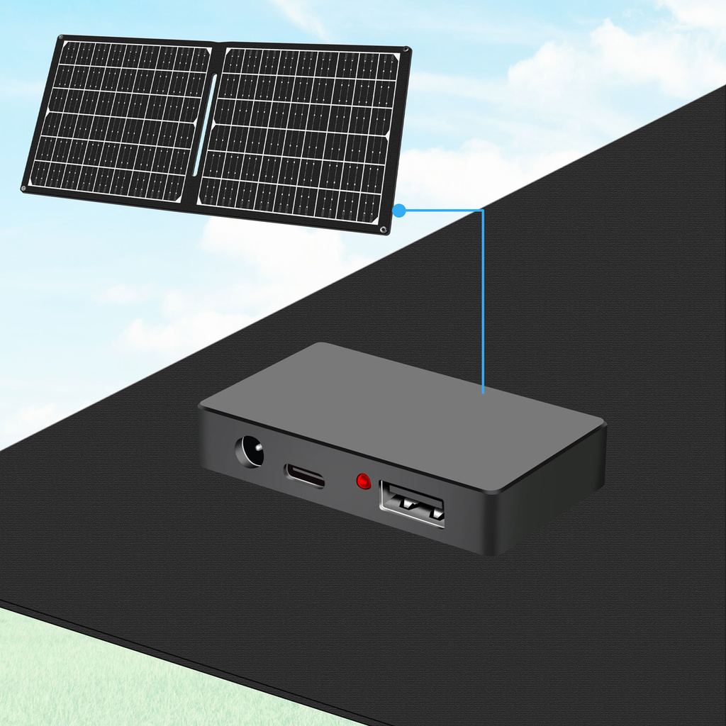 Foldable Solar Panel with USB Charger 1x USB-C, 1 x USB-A 30W