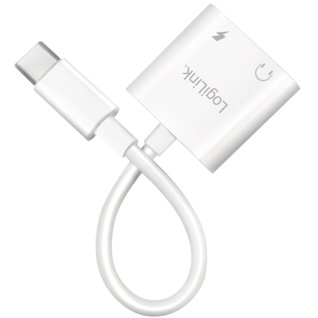USB-C-adapter med 1 x ljudport, 1 x USB-C PD 60W Vit