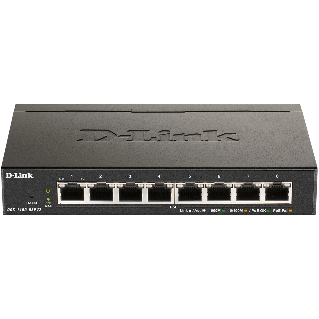 DGS-1100-08PV2 8-Port PoE Managed Gigabit Switch