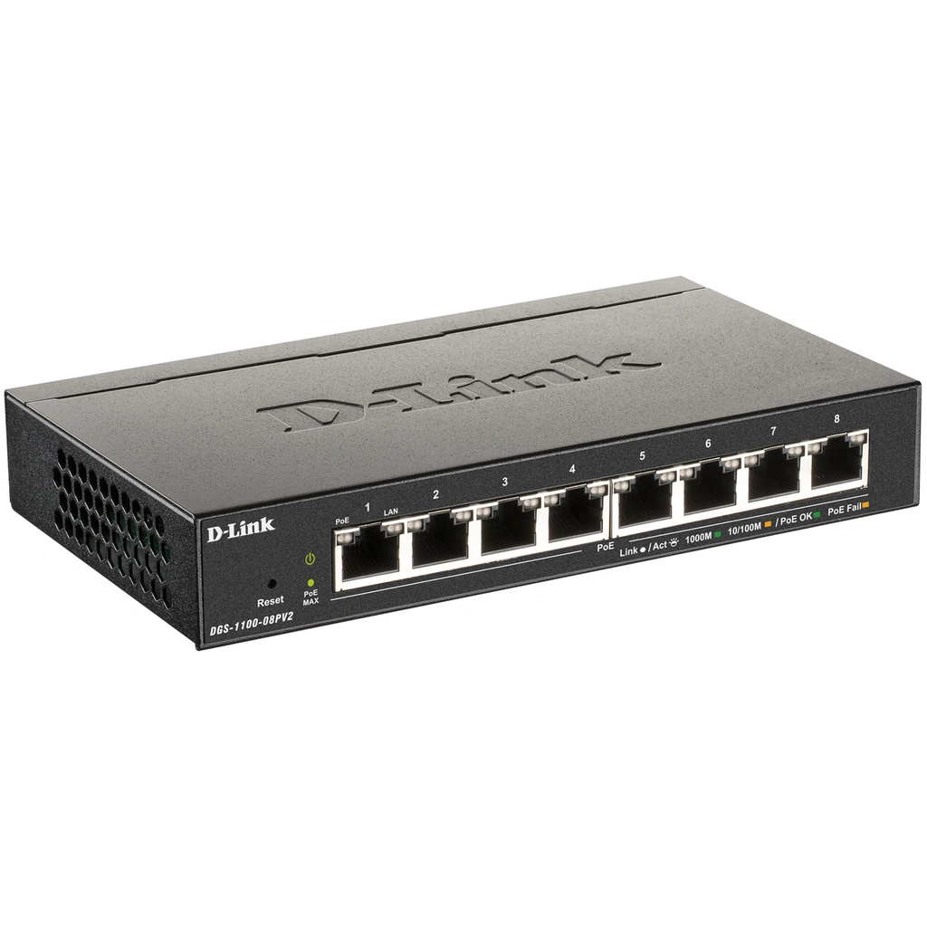 DGS-1100-08PV2 8-Port PoE Managed Gigabit Switch