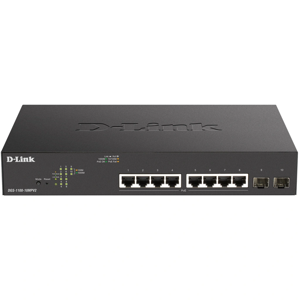 DGS-1100-10MPV2 10-port PoE+ Smart Managed Gigabit Switch