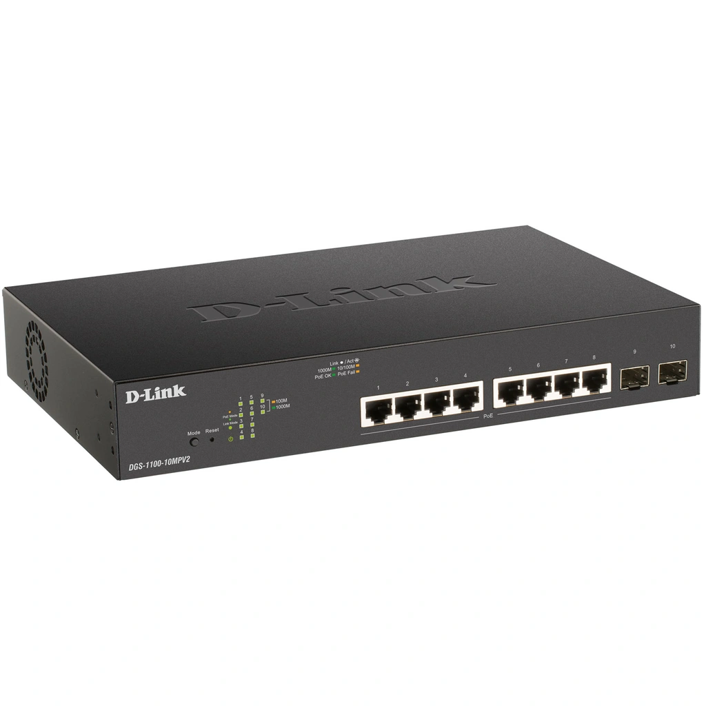 DGS-1100-10MPV2 10-port PoE+ Smart Managed Gigabit Switch
