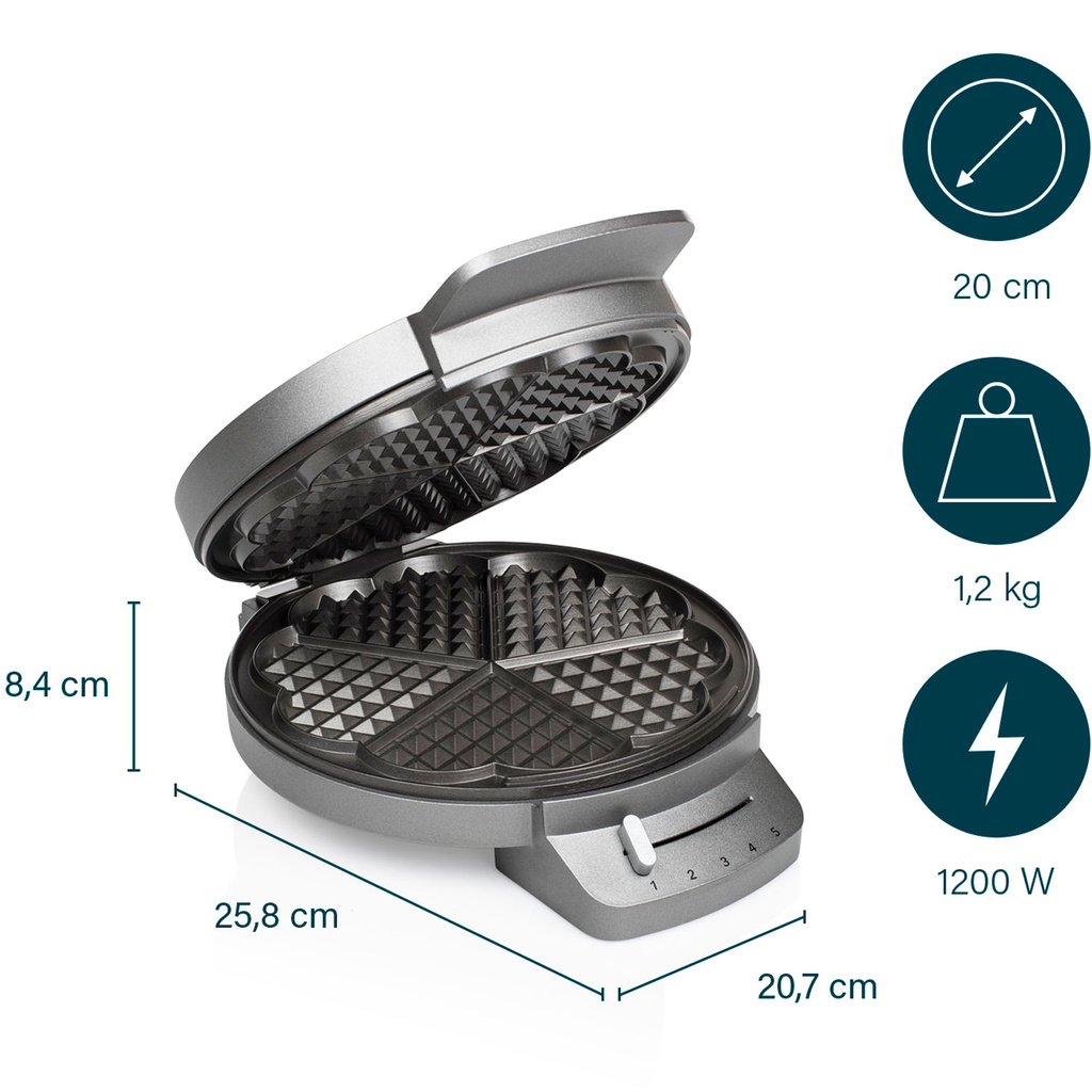 Våffeljärn enkelt 132380 1200Watt 