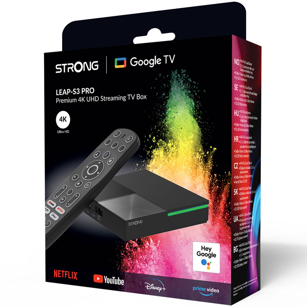 TV-box 4K WiFi/LAN Google TV LEAP-S3PRO Black