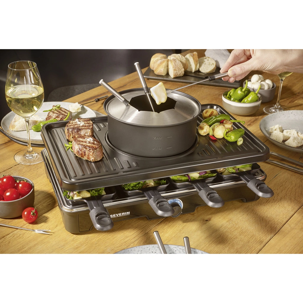 Fondue/Raclette Kombinerad 8pannor  2in1 RG 2347